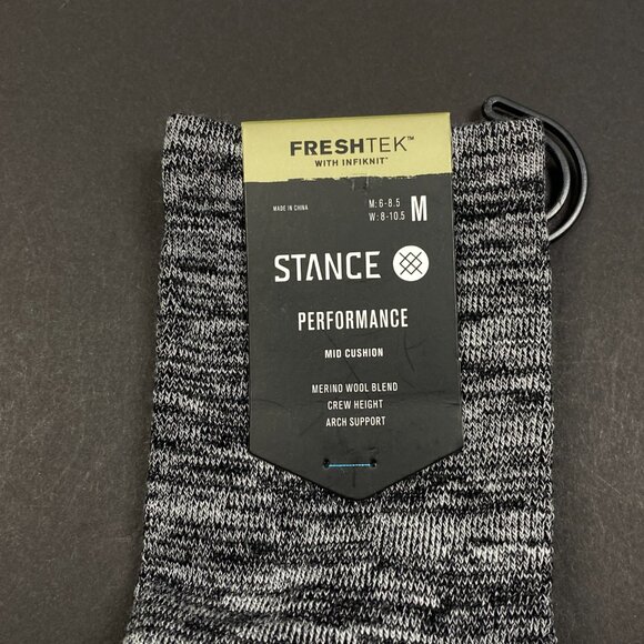 NWT Stance Freshtek Performance Mid-Cushion Merino Wool Blend Crew Sock - Medium - Picture 2 of 4